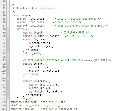 icmp header structure